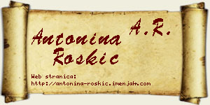Antonina Roškić vizit kartica